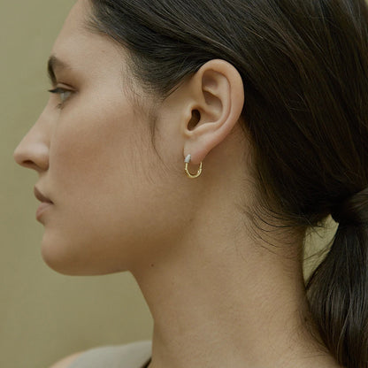 Linear Luxe Oval Zircon Hoop Earrings - Different Sizes