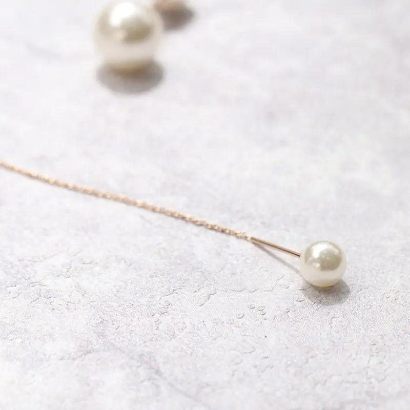 Five Different style of White Imitation Pearl Bead Necklace