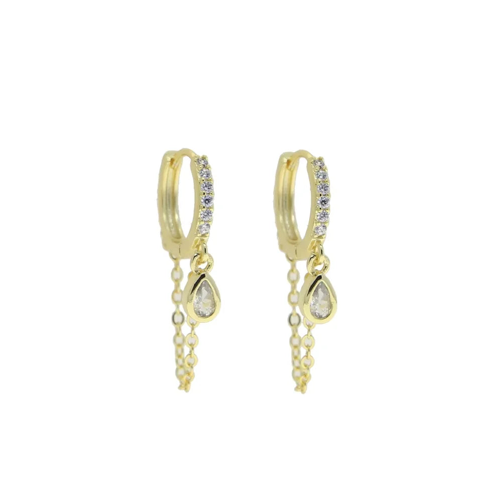 Dewdrop Dangle Hoop Earrings
