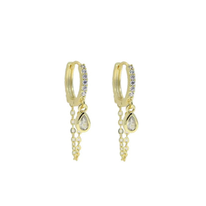 Dewdrop Dangle Hoop Earrings