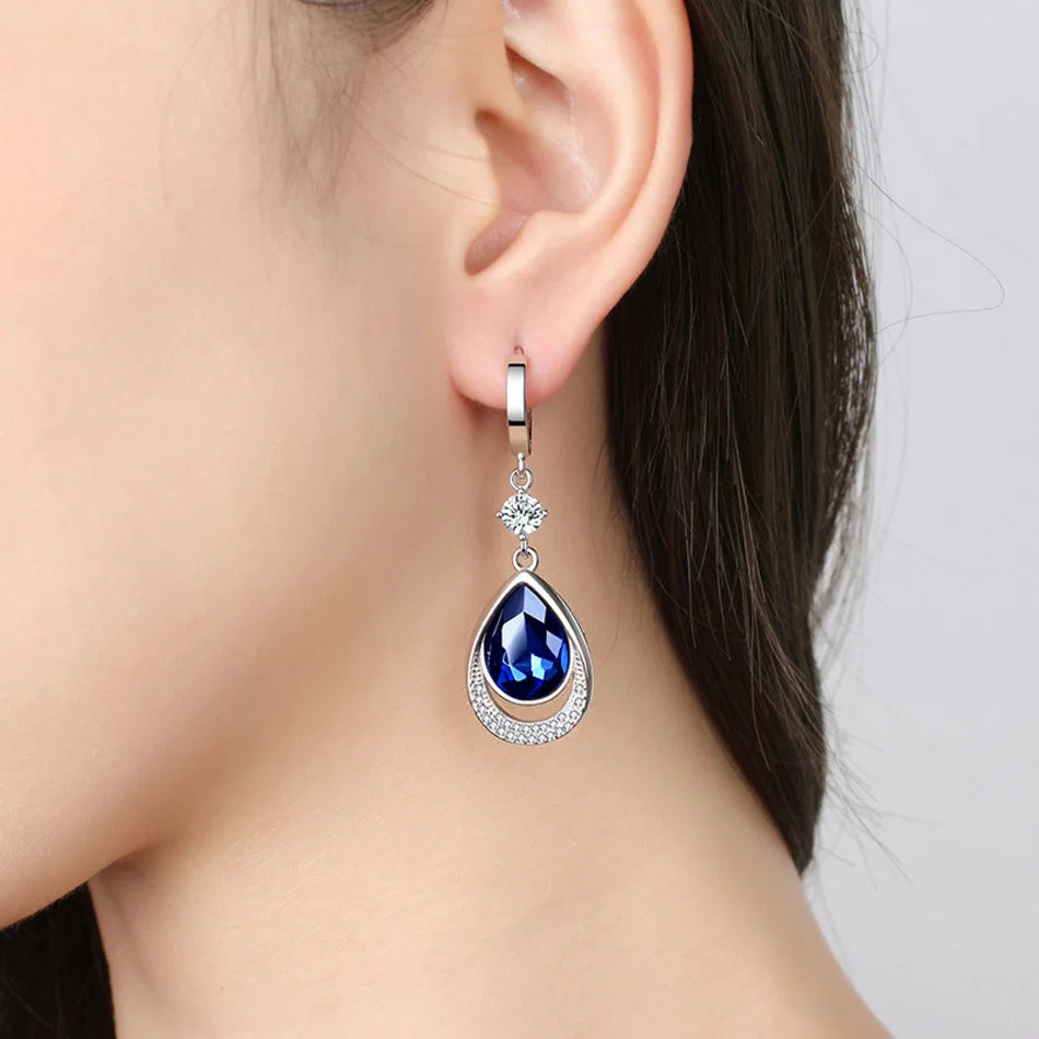 Water Drop Sapphire Earrings