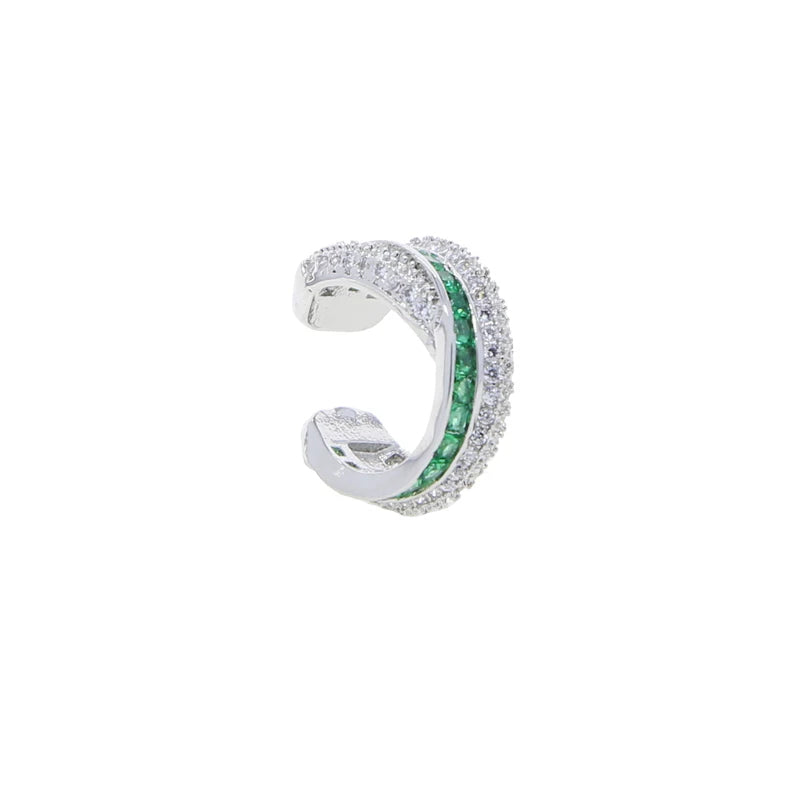 Cubic Zirconia Geometric Twisted Ear cuff (One Piece)