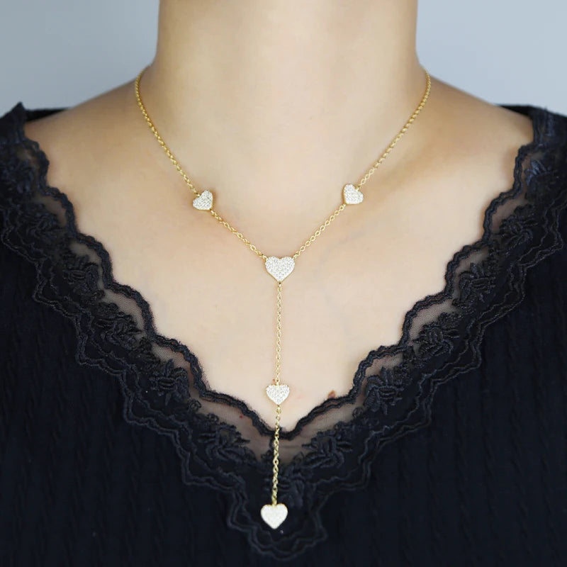 The Glimmer Heart Choker OR Y Necklace
