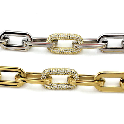 Crystal Stones Link Chain Bracelet