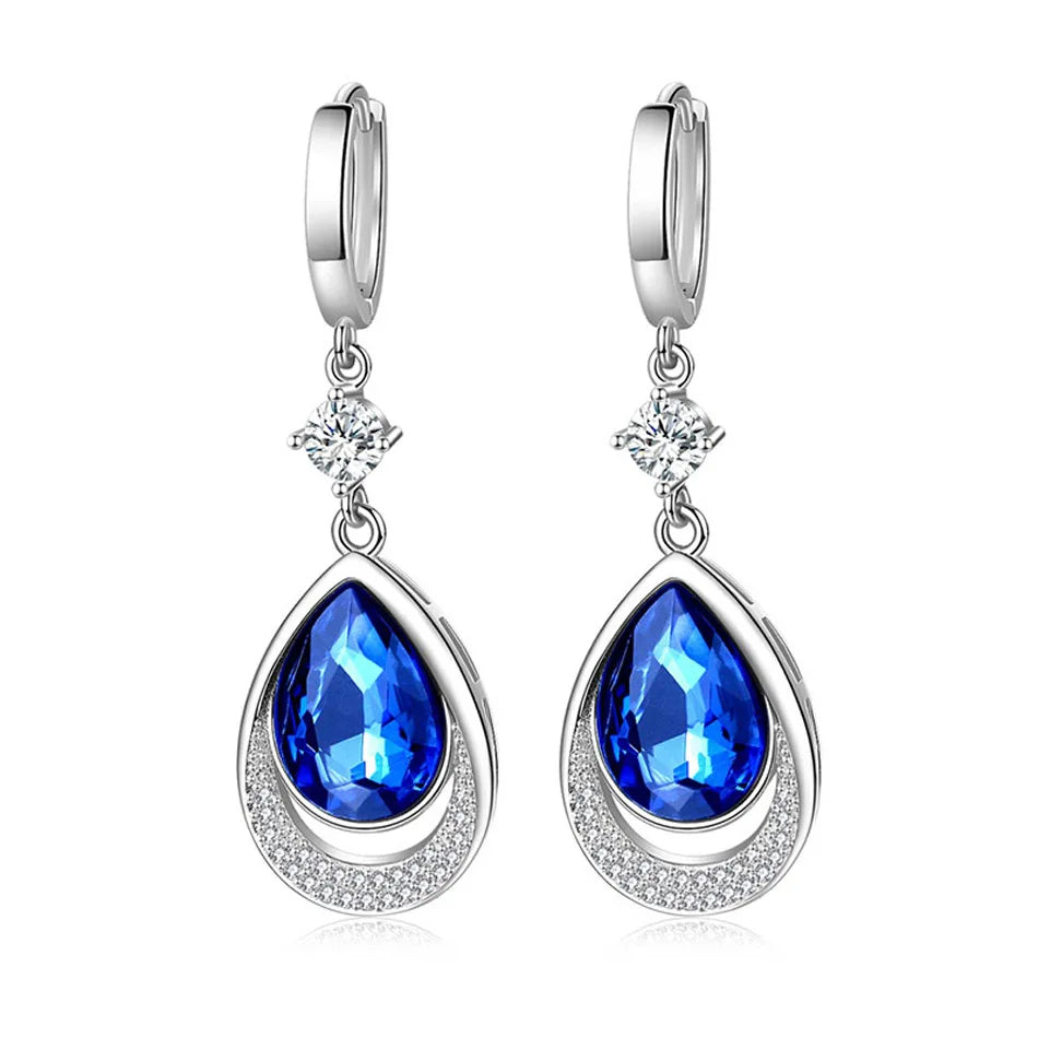 Water Drop Sapphire Earrings