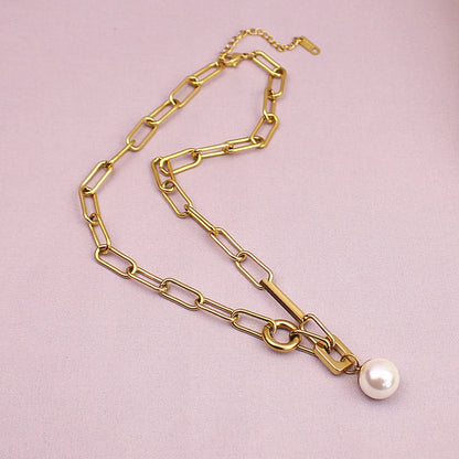 Freshwater Pearl Pendant Chain Necklace