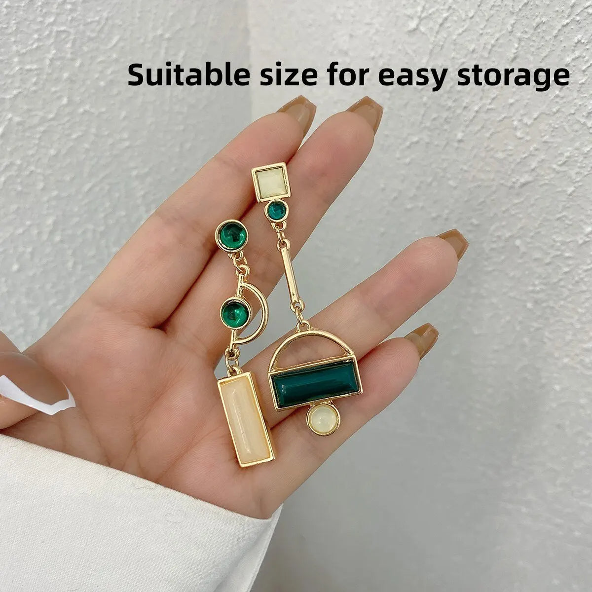 Irregular Enamel Geometric Drop Earrings