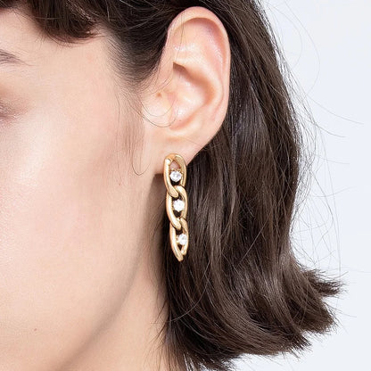 Trinity Link Hoops Earring