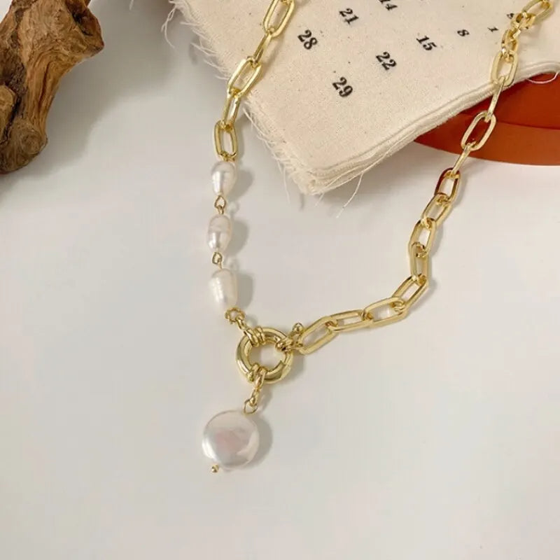 Five Different style of White Imitation Pearl Bead Necklace