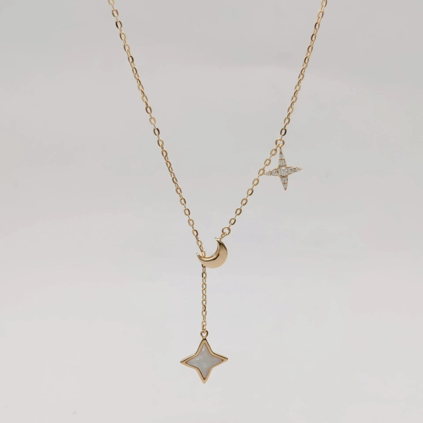 Lunar Shine Lariat Necklace