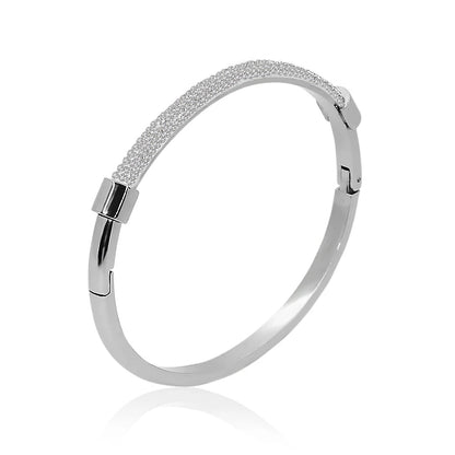 Cubic Zirconia Cuff Bracelet Bangles