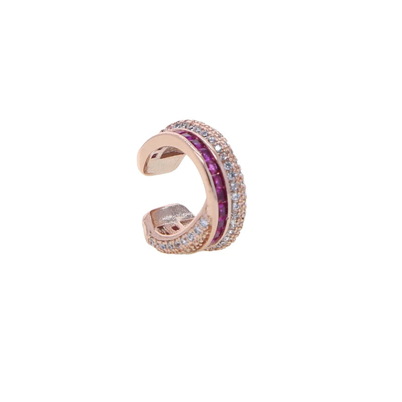 Cubic Zirconia Geometric Twisted Ear cuff (One Piece)