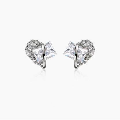 Geometric Zircon Earrings Irregular Metal Lava Rhinestone