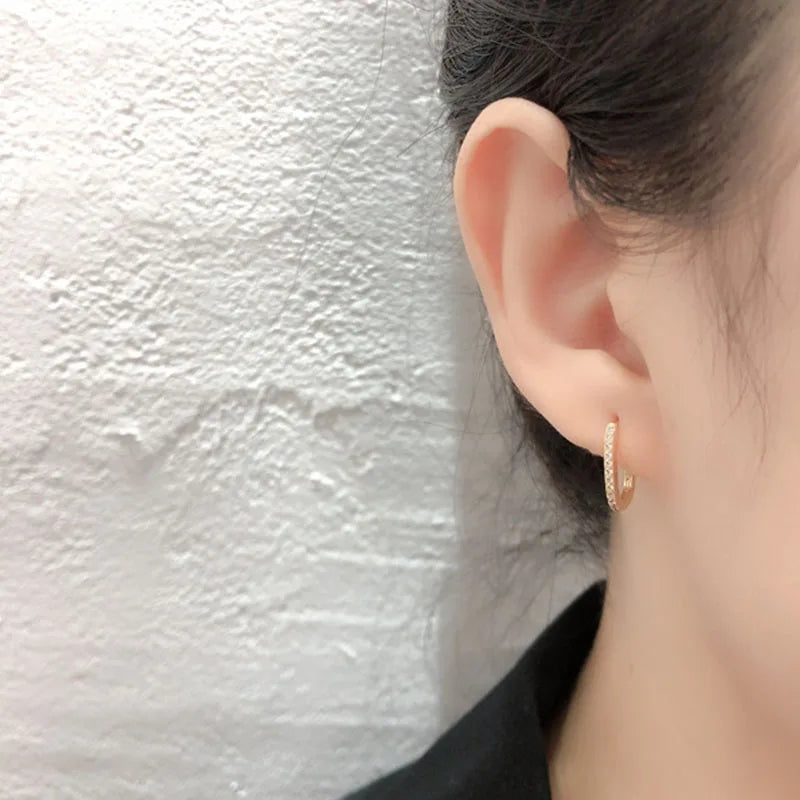 Tinny Zircon U Shape Geometric Hoop Earrings