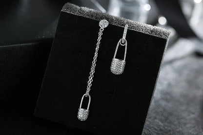 Lock & Chain Drop Earrings