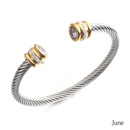 Birth Stone Bracelet Bangle