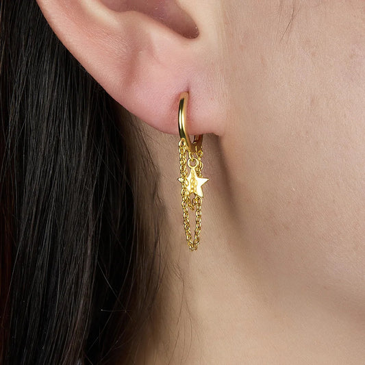 The Starlight Cascade Hoops Earrings