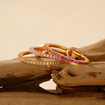Symphony Stacks Ring - Three Layers Pink