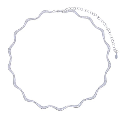 Wave Sparkle Choker Necklace