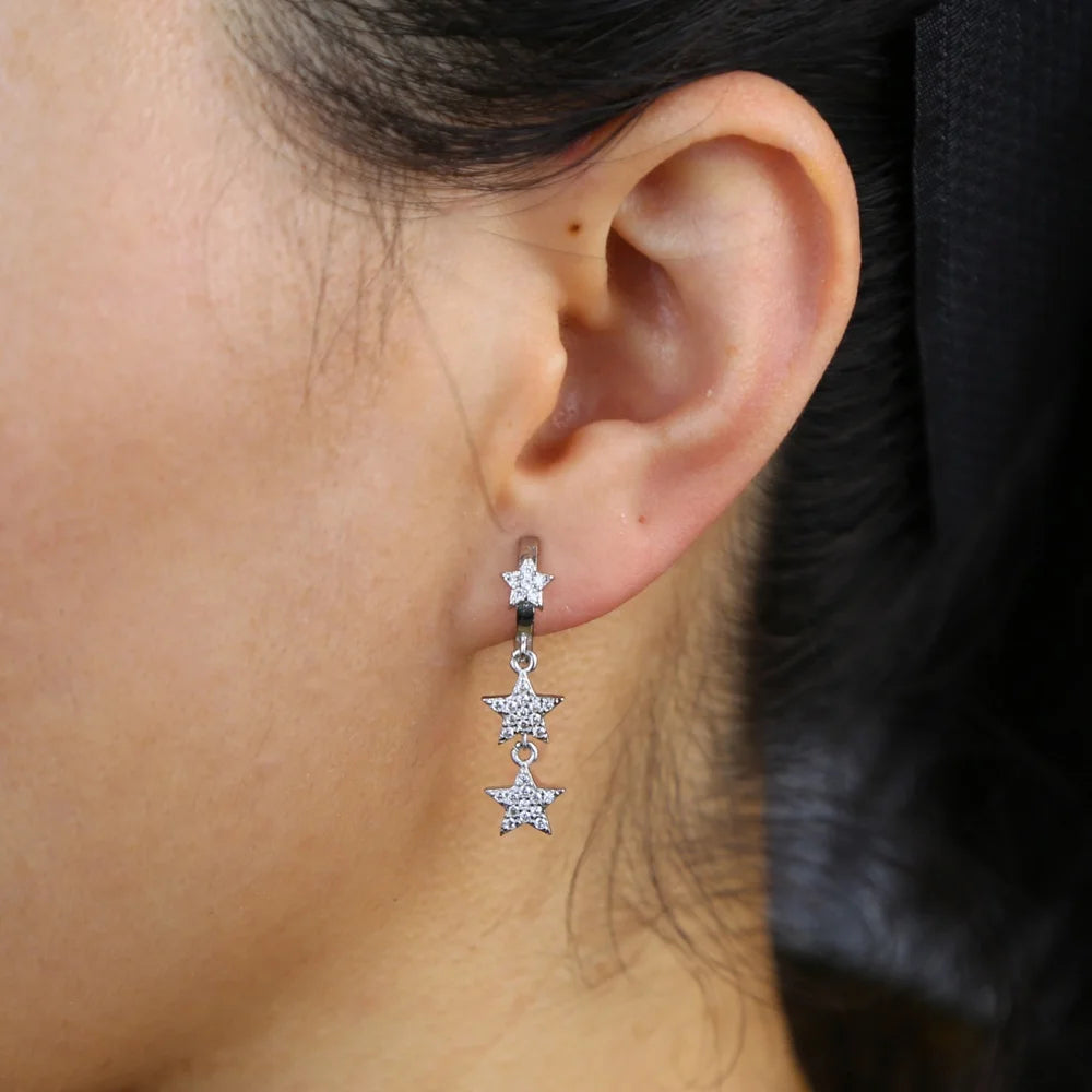 Starlight Cascade Hoop Earrings