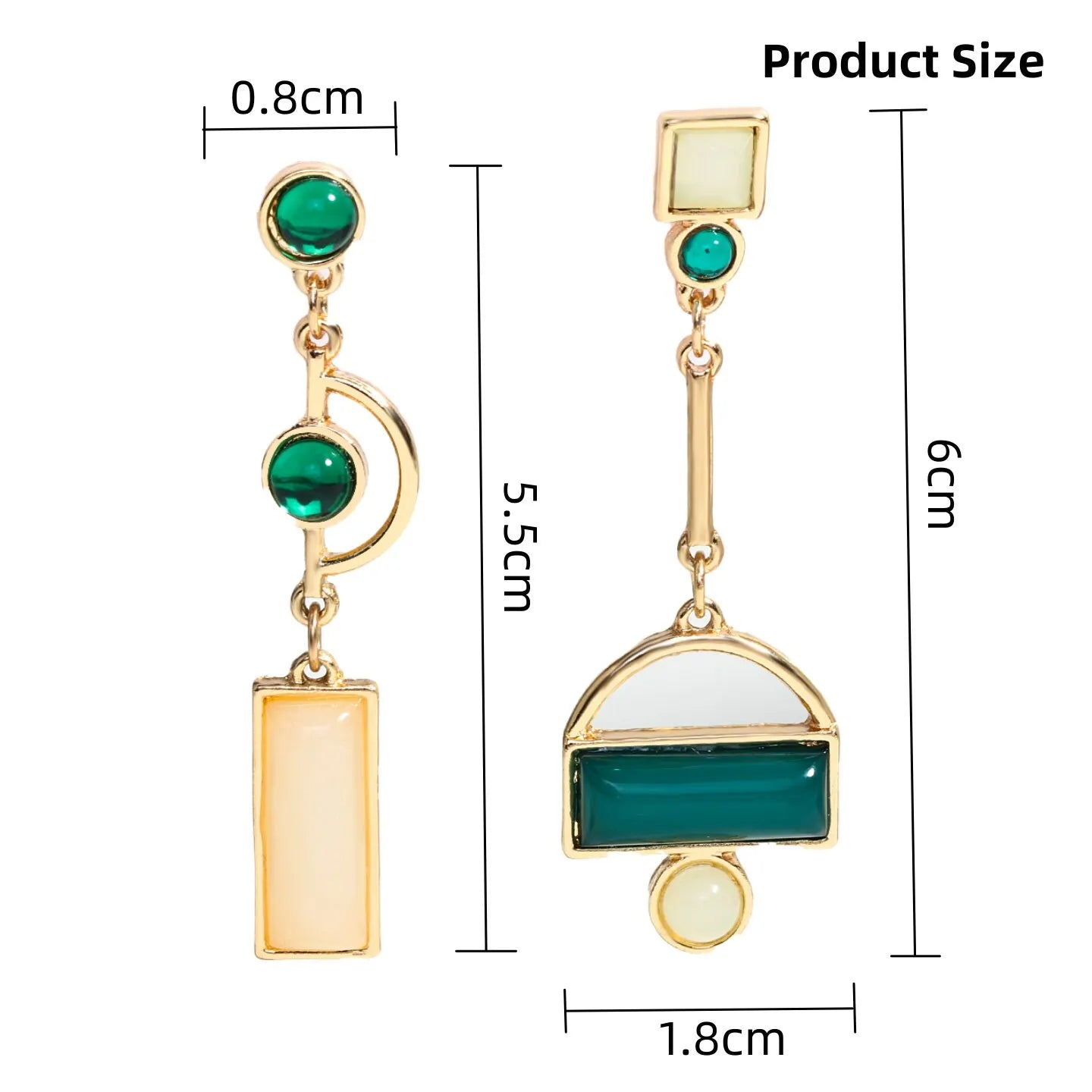 Irregular Enamel Geometric Drop Earrings