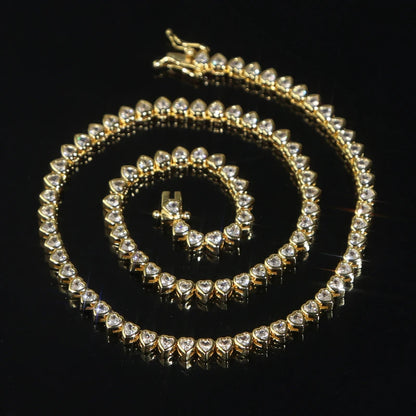 Tennis - Heart Choker Various Shaped Bezel CZ Tennis Necklace