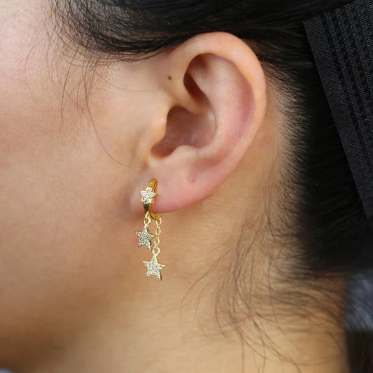 Starlight Cascade Hoop Earrings