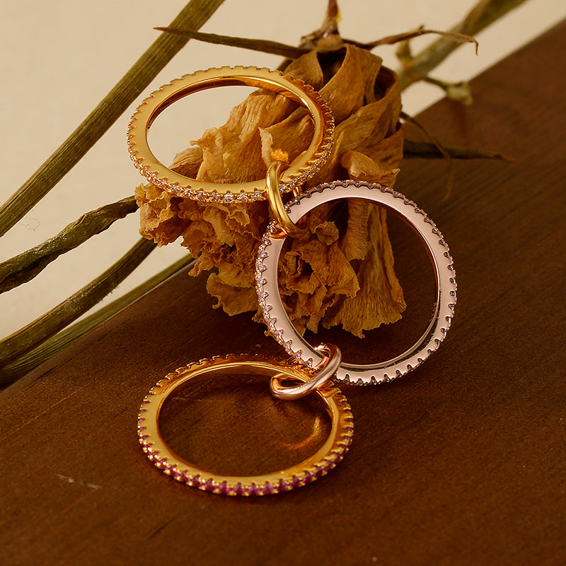 Symphony Stacks Ring - Three Layers Pink