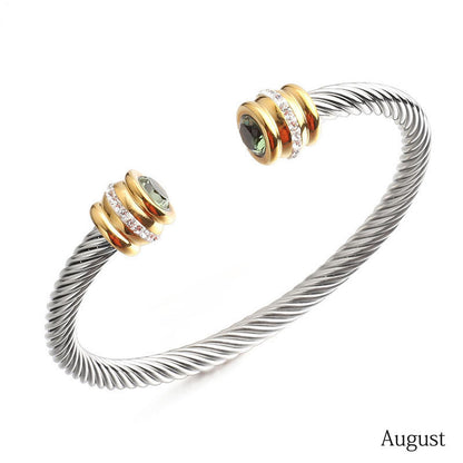 Birth Stone Bracelet Bangle
