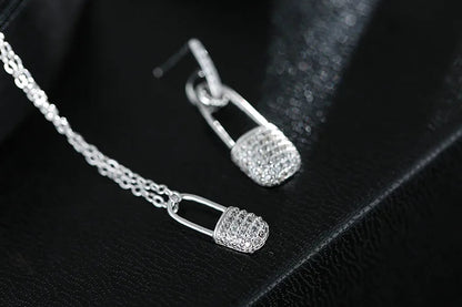 Lock & Chain Drop Earrings