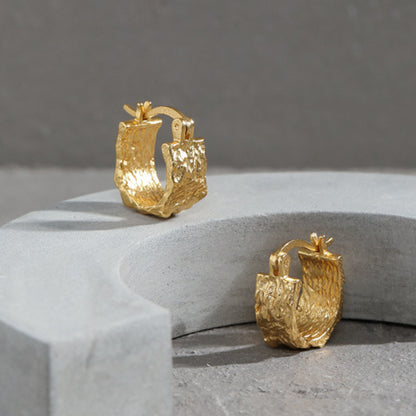 Matte Hoop Earrings Minimalist French Style