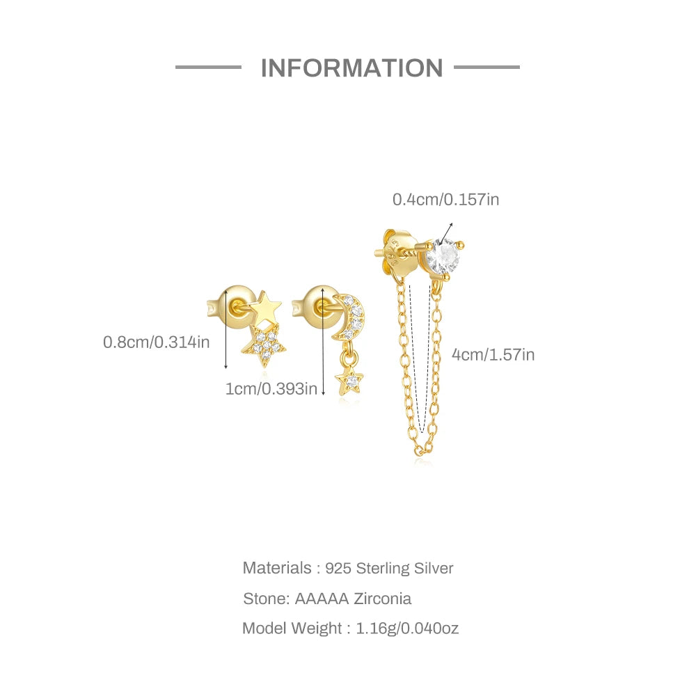 Celestial Dream Trio Earring (Single Ear Stack Set)