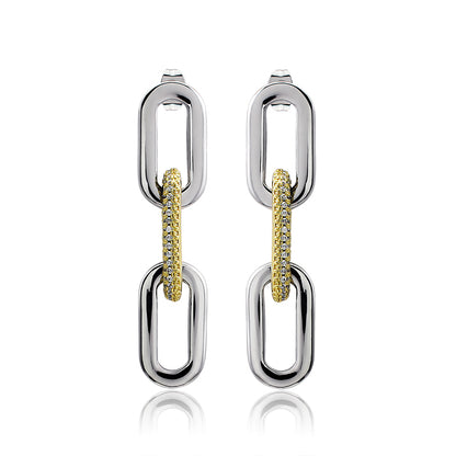 Crystal Stones Link Chain Earring