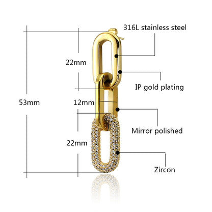 Crystal Stones Link Chain Earring