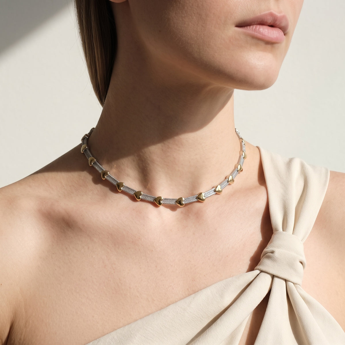 Golden Hearts Choker Necklace