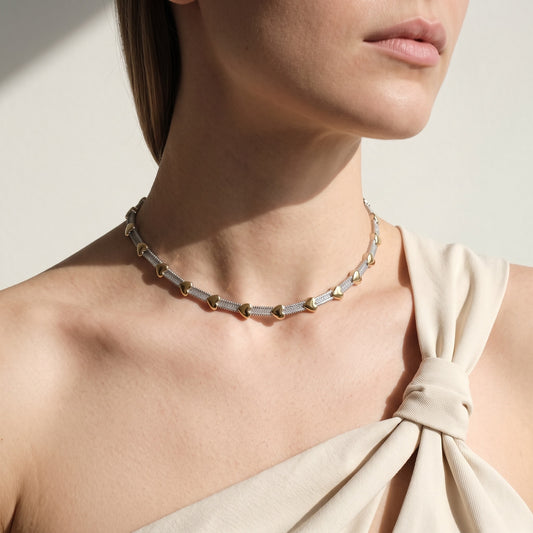 Golden Hearts Choker Necklace