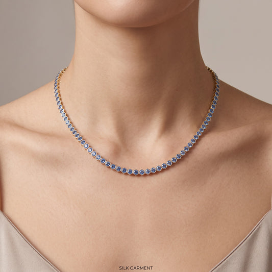 Tennis - Hexagon Shaped Bezel CZ Necklace