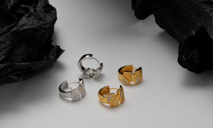 Facet Shimmer Hoop Earrings