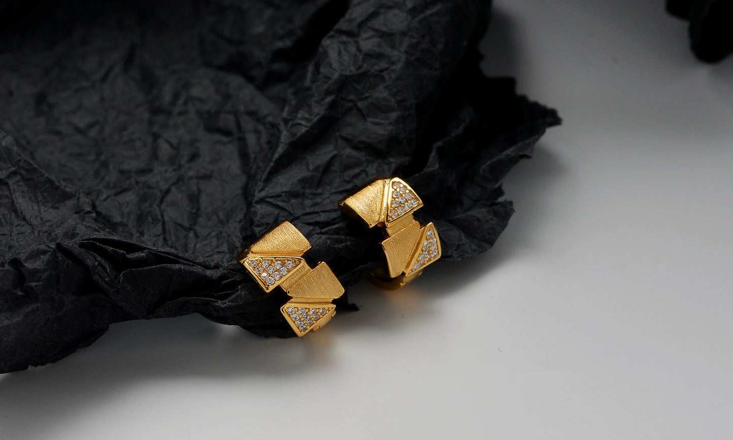 Facet Shimmer Hoop Earrings