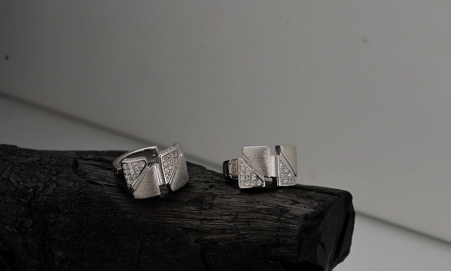 Facet Shimmer Hoop Earrings