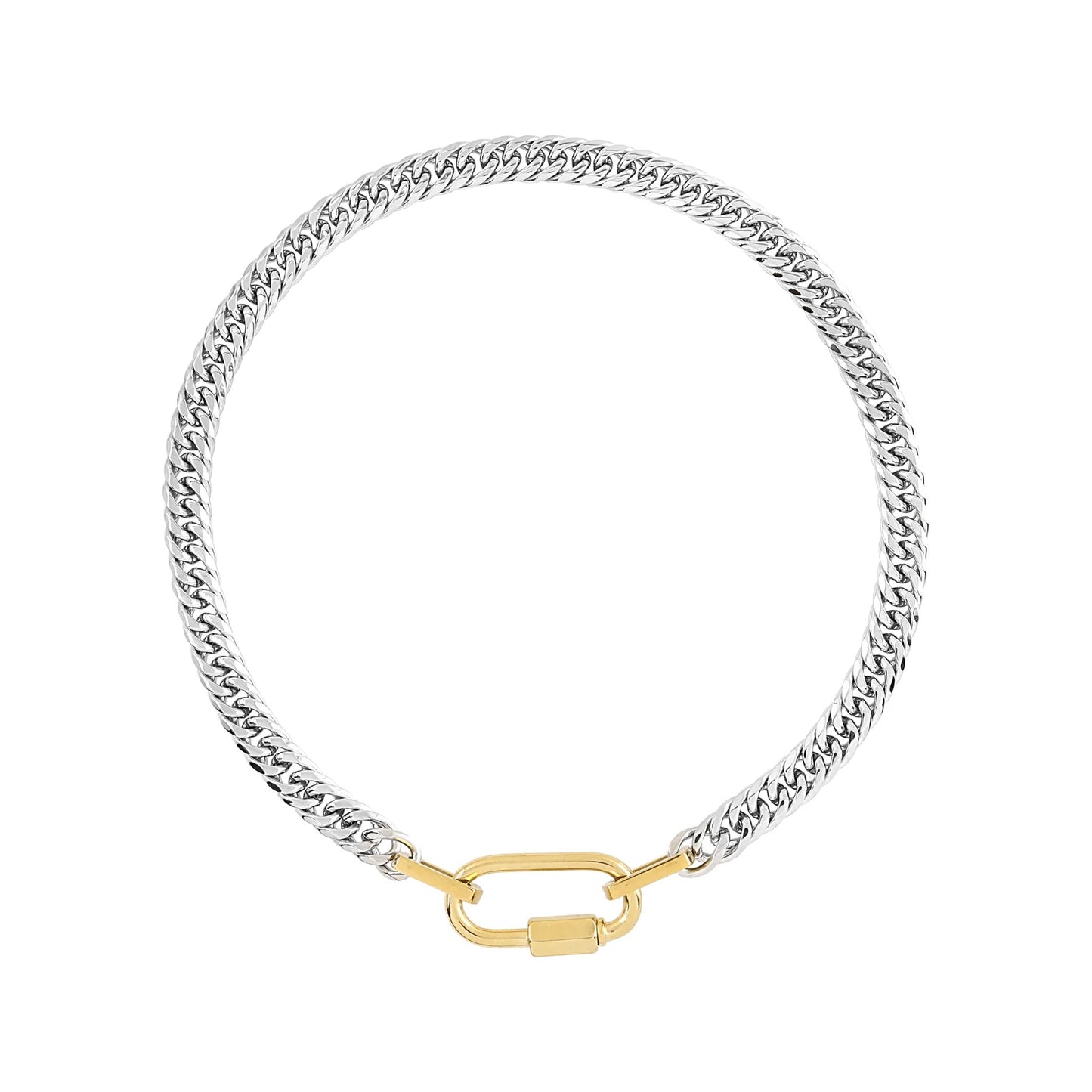 Ellipse Lock 18K Gold Plated Necklace