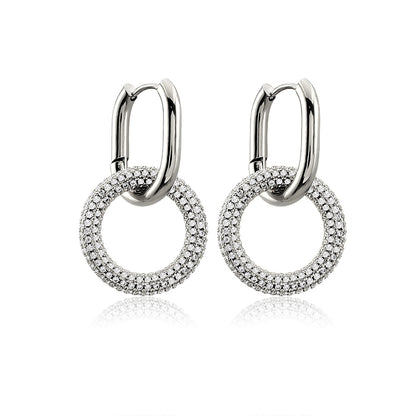 Round Crystal Rhinestones Earrings