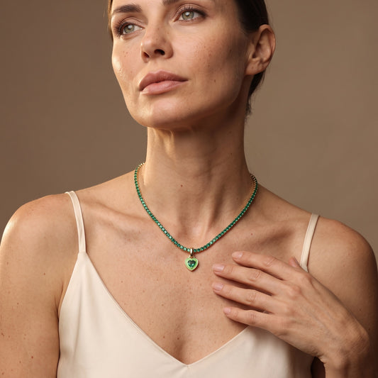 Glamorous Heart Tennis Necklace Collection