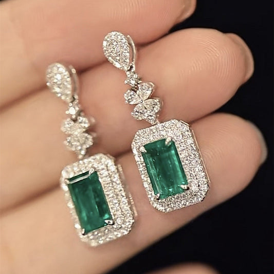 Luxury Trendy Emerald Green Earrings