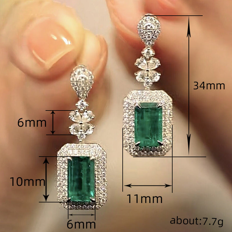 Luxury Trendy Emerald Green Earrings