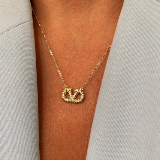 Pretzel Charm Necklace