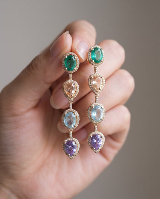Boho Water Drop Long Earrings