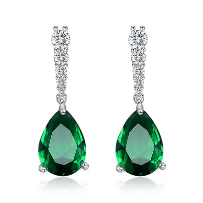 Luxury Trendy Emerald Green with AAA Zircon Earrings