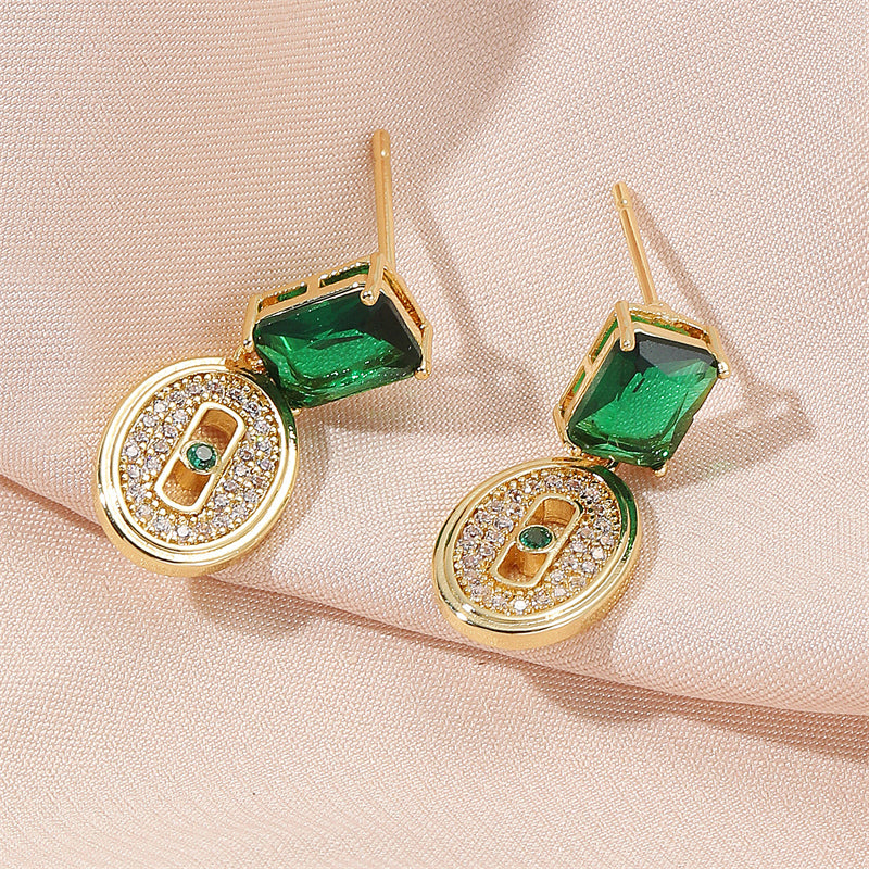 Luxury Emerald Dangle Earrings