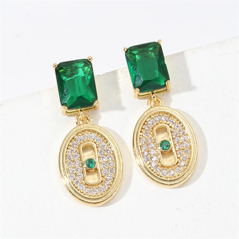 Luxury Emerald Dangle Earrings